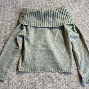 Women's Off-Shoulder Sweater Pastel Green Small